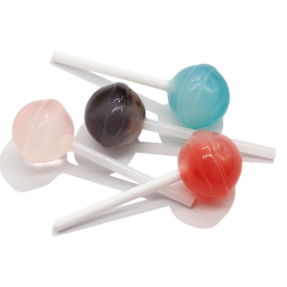 Kawaii Round Lollipops Flatback Resin Cabochon Craft For DIY Mobile Phone Case Hair Bow Decoration Supplies Embellishment