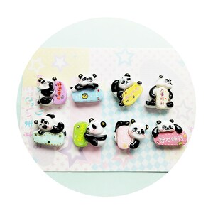 Kawaii Panda Plaksteen Hars Cabochon Scrapbooking Accessoires DIY Telefoon Case Charm Patch Handgemaakte Decoratie
