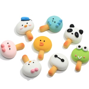 28mm Cartoon Ice Cream Resin Dekoration Bastel-Flatback Cabochon Kawaii Fake Food Verzierung für Scrapbooking Zubehör