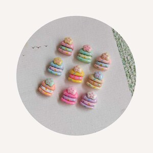 Série de bolo em miniatura cabochões de resina com parte traseira plana para scrapbooking faça você mesmo acessórios de decoração para casa