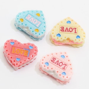 15 * 12mm leuke hars liefde hart cookie charms hangers voor DIY decoratie oorbellen sleutelhangers telefoonhoes sieraden accessoires