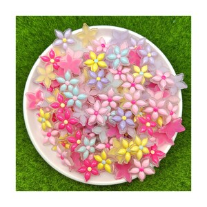 Botão de flores de resina em massa com parte traseira plana DIY Art Phone Case Silme Filling Charm