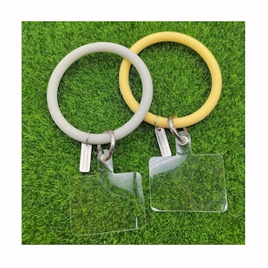 Big O Silicone Loop Mobile Phone Hanging Ring Wrist Key Ring Keychain with Gold O Clasp Round Key Wrist Strap Accessories