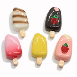 Kawaii Resin Cute Ice Cream Popsicle  Ice Bar Ice lolly Flatback Cabochons For Hair Bow Centers DIY Scrapbooking Decor
