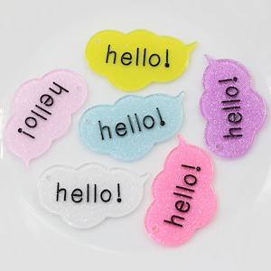 Kawaii Resin Hello Charms für DIY Dekoration Halsschmuck Ohrring Schlüsselanhänger Schmuckherstellung