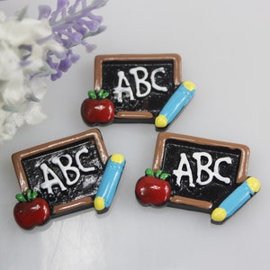 DIY Flachrücken Kunstharz Schulheft Schulbus Tafel kawaii Resin Cabochons Accessoires