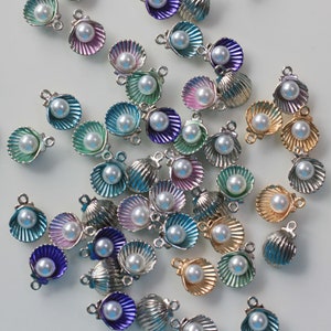 Colgantes de encanto de aleación de concha de esmalte para mujeres pendientes joyería Making Fit Pulsera y collar DIY Hallazgos de joyería