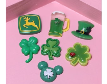 Patrick's Day Flat Back Green Shamrock Hat Miniatures St. Patrick's Four-Leaf Clover Scrapbooking Crafts