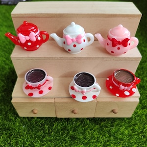 Kawaii 26mm Simulation 3D Resin Coffee Cup Coffee Pot For Diy Craft Decoration