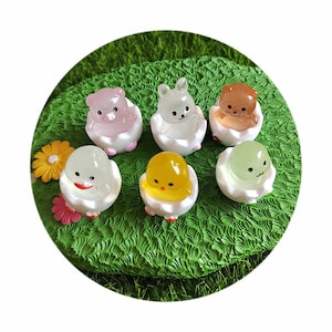Dekoration 3D Ei Tiere leuchtende Charms Ostern Cabochon für Schmuckherstellung Glow Diy Ohrring Keychain Zubehör