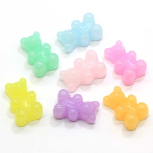 Nuovo colore pastello simulato orsetto gommoso caramella resina cabochon per giocattolo slime bambini schiuma argilla fango aggiunta slime ciondoli collana orecchino ciondolo