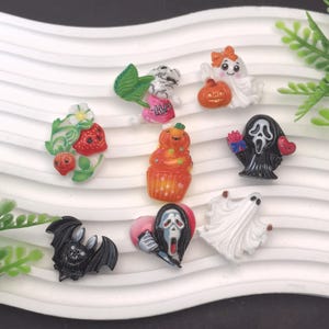 Halloween Harz Cabochons Kürbis Geist Fledermaus Flatback Charms für DIY Schmuckherstellung Verschönerung Handwerk Schuh Schnalle Charms