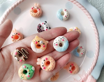 Cabochon en résine de charmes de mini beignet Kawaii de 22 mm pour compléments de slime, ajout de charge polymère à monter soi-même, ajout d'accessoires de slime pour enfants, jouets