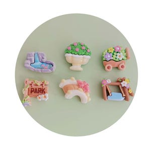 Frühling Thema niedlich Harz Cabochon Kawaii Verschönerung für Handwerk