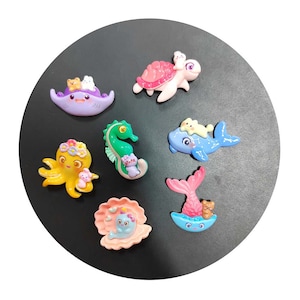 Cartoon zee dier hars zeevis zeepaardje Octopus Cabochons Scrapbooking Crafting Miniaturen Haarspeldjes Decoratie Onderdelen