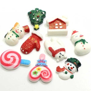Mixed Resin Christmas Series Crafts Flatback Cabochon Scrapbooking Decoraties Fit Haar Clips Verfraaiingen Kralen Diy