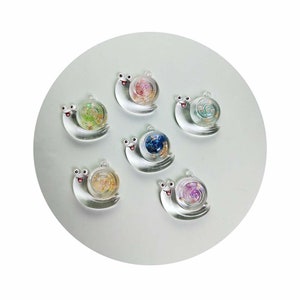 Mini Clear Slak Charm Hanger Leuke Slak Ornamenten voor Handgemaakte Oorbellen Ketting Accessoires Diy Sieraden Maken: