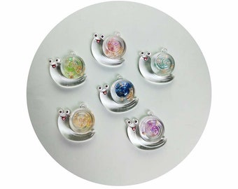 Mini Clear Snail Charm Pendant Cute Snail Ornaments for Handmade Earrings Necklace Accessories Diy Jewelry Making
