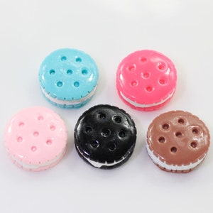 16mm DIY hars sandwich koekjes charmes gesimuleerd voedsel kawaii flatback cabochon hars ambacht miniatuur schimmel sieraden maken