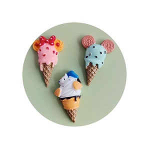 DIY flache Rückseite Charms aus Kunstharz mit Cartoon-Eiscreme-Motiv für Handyhüllen