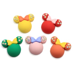 28mm matte kleur Minnie head hars platte achterkant cabochons diy voor telefoon deco scrapbooking gratis verzending charmes