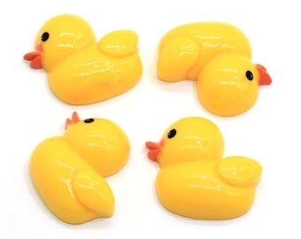 Resin Mini Cartoon Yellow Duck Flat Back Cabochons for DIY Scrapbook Jewelry Decor Craft Slime Supplies Nail Art Charms