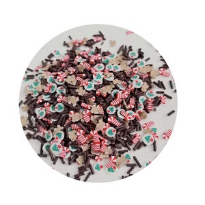 Niedliche Lebkuchen Zuckerstange Weihnachtsbaum Polymer Clay Streusel Für die Dekoration