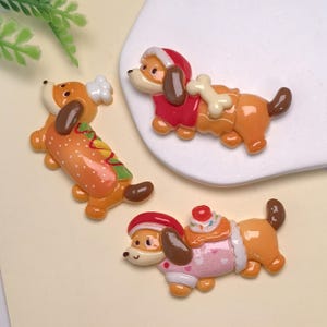 Christmas 2025 New Products Craft Embellishments Dog Christmas Flat Back Resin Charms Mini Figurines
