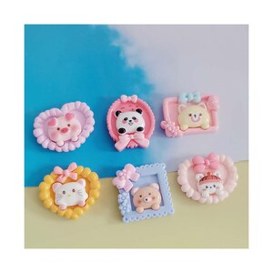 Niedliche Tier Fotorahmen Harz Charms Tier Themed DIY Handwerk Zubehör für Haarspangen, Telefonkästen, Becher, Kopfbedeckungen