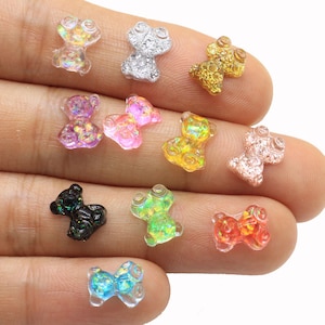 10mm Cute Bear 3D Nail Art Decorations Fashion Nail Polish UV Gel DIY Ornaments Manicure Design Accessories