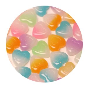 Buntes Herz Resin Flatback Cabochon Basteln Scrapbooking Haarschleife Verzierungen DIY