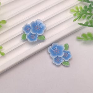 Figuras de resina con forma de flor de ciruelo y base plana para álbumes de recortes, decoración con lazos, suministros para slime y decoración del hogar.