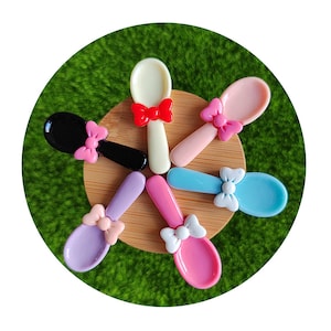 Mini cuchara para helado, cuchara de postre, modelo de juguete para decoración de casa de muñecas
