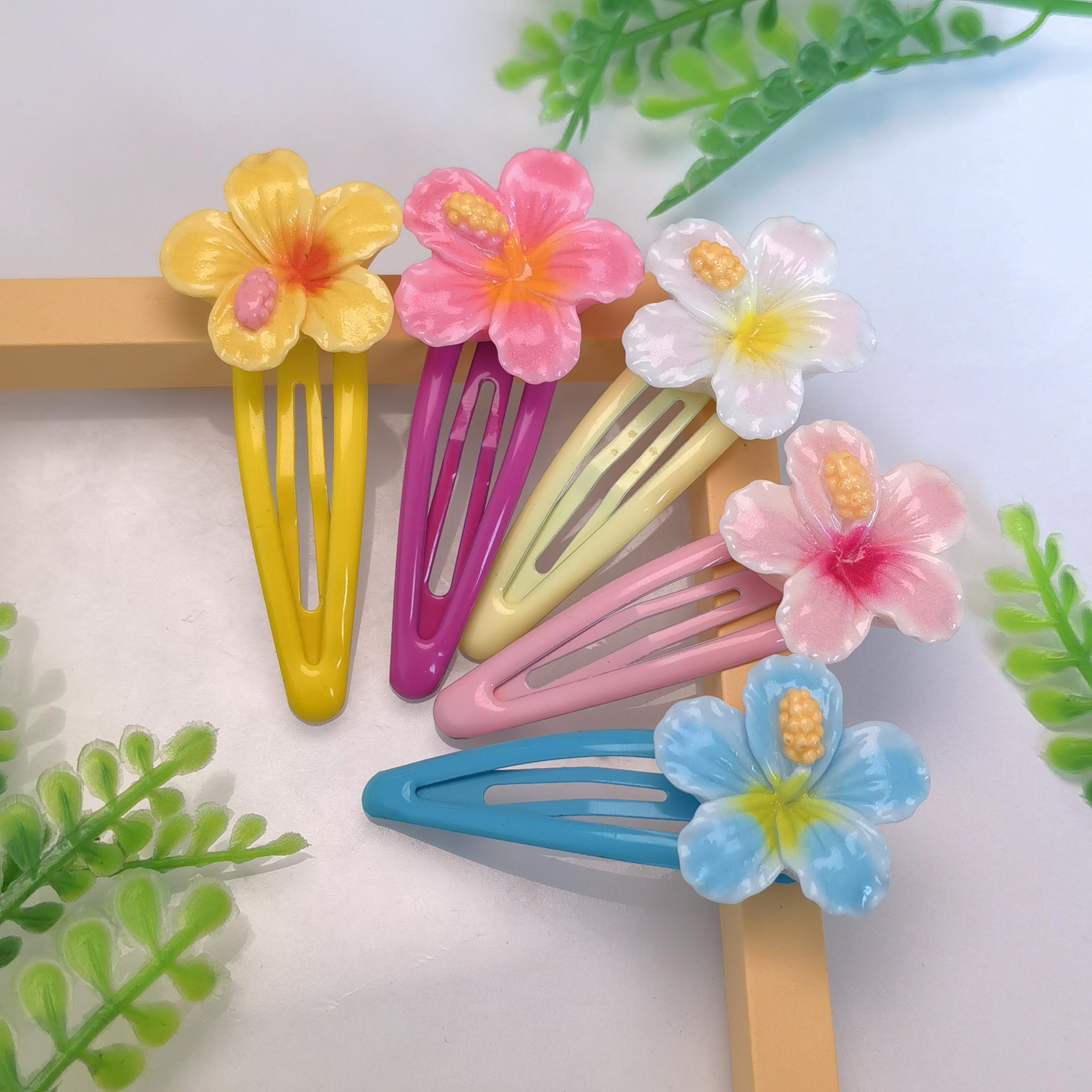 Flower Vania Spring Colors Snap Clips 60mm Length Flower Hair
