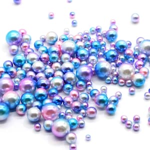 4/6/8/10mm Gradient Mermaid Pearls Beads No Hole Graduated Color ABS Round Imitation Pearls For DIY Jewelry Bracelet Craf