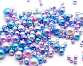 4/6/8/10mm Gradient Mermaid Pearls Beads No Hole Graduated Color ABS Round Imitation Pearls For DIY Jewelry Bracelet Craf