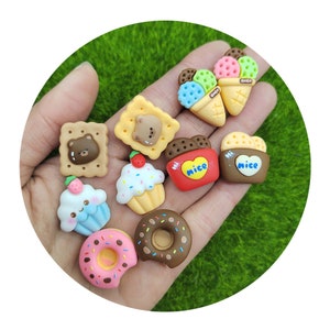 Kawaii flatback diy resina chocolate urso biscoito biscoitos cabochão parte traseira plana scrapbooking enfeite decoração artesanato: 15*19mm