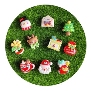 Weihnachten Charm Flach Harz Slime Charm Kawaii Schneemann Rentier Verzierungen Scrapbooking DIY Urlaub Harze Schmuck machen Dekorationen