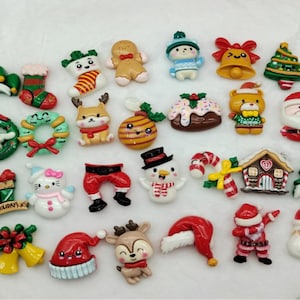 Série de férias de inverno e natal, cabochões de resina com costas planas, scrapbooking, joias faça você mesmo, acessórios de artesanato, capa de telefone Decoden
