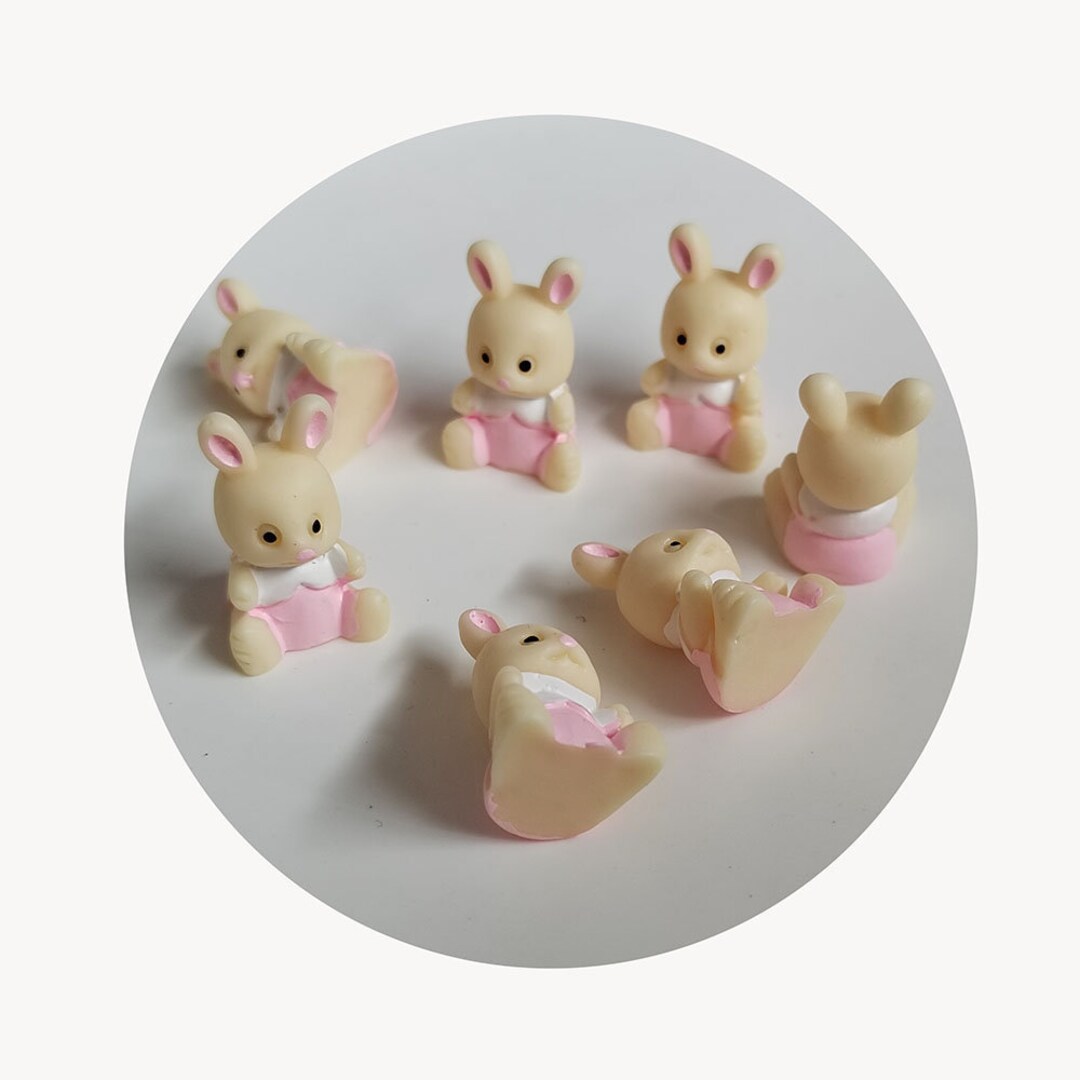 Resin Charms Wholesale Miniature Sitting Rabbit Easter DIY Craft Phone Case Decoration Etsy