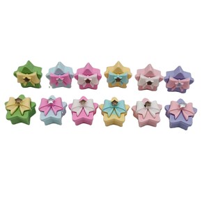 Kawaii Bow Star Gift Box Resin Cabochons Scrapbooking For Hair Bow Center DIY Craft Phone Decor Kids Doll House Accessori