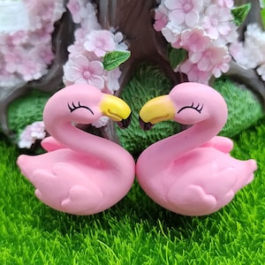 36 mm Roze Micro Flamingo Beeldje Miniatuur Dieren Ornamenten Voor DIY Fairy Garden Kleine Planten Decoratie: