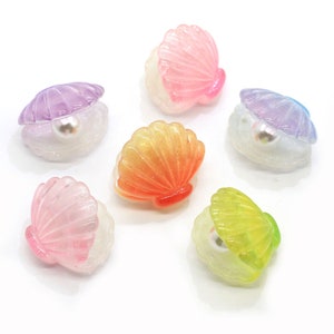 3D Resina Pearl Shell Flatback Resina Cabujón para Slime Charm Phone Decoration Hair Bow DIY Scrapbook Embellishmen
