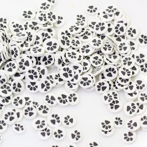 100g Hot Sale 3D Pfote Druck Polymer Clay Scheiben Hundepfote Streusel Tier Pfote Print Polymer Clay Streusel für Schleim Charm