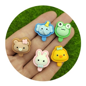 Niedliche Tiere Eis am Stiel Eis Flatback Harz Cabochon Fake Food Verzierungen für Scrapbooking Diy Zubehör