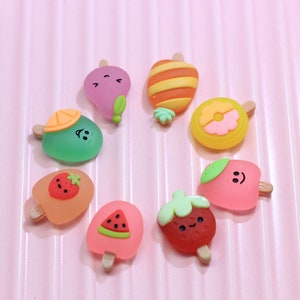 Süßes Resin Cartoon Eis Frucht Flache Rückseite Cabochon Scrapbook Kawaii DIY Verzierungen Zubehör