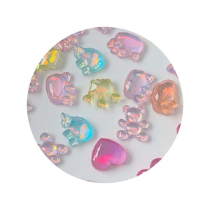 Cores sortidas coração urso coroa resina flatback cabochões enfeites para scrapbooking diy