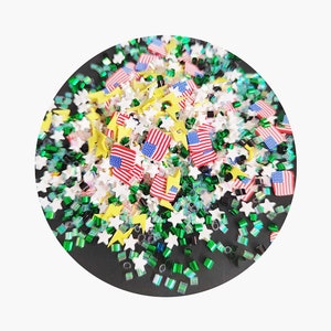 Gemengde Vlag Polymeer Plakjes Klei Hagelslag voor Ambachten Slijm Vullen Accessoires DIY Nail Art Decoratie