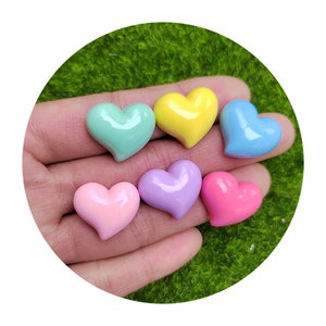 Encantos de resina com parte traseira plana em forma de coração de 20 mm capa de telefone cabochões DIY
