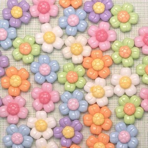 Cabochon a fondo piatto con fiori in resina, ciondoli colorati a forma di fiore di ciliegio per artigianato fai da te, accessori per capelli, decorazioni per custodie per telefoni, forniture per slime.